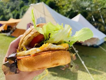 Close-up of food on table