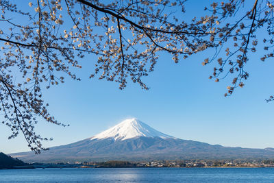 Scenic view of snowcapped mountain against sky