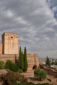 Torre del homenaje in the alhambra in granada in spain 
