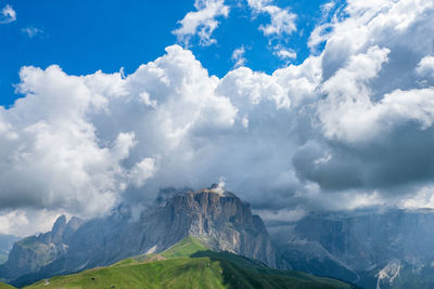 Scenic mountains in high country in the alps