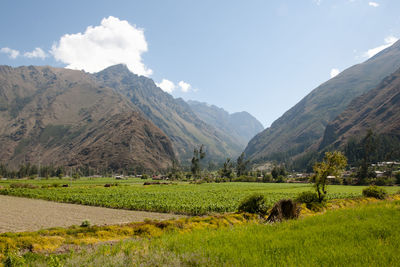 Scenic view of mountains against sky