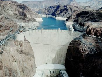 High angle view of hoover dam