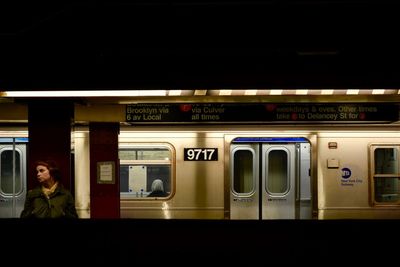 Train at railroad station platform