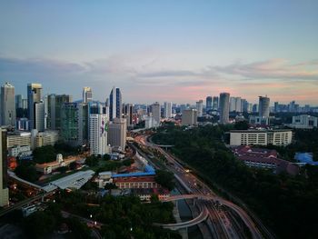 High angle view of city