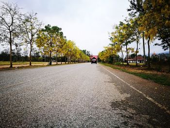 Road amidst trees against sky