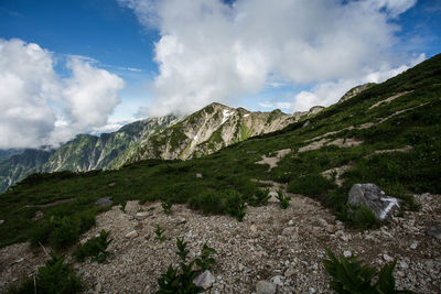 Scenic view of mountains against sky