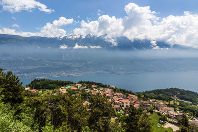 Scenic view of townscape against sky