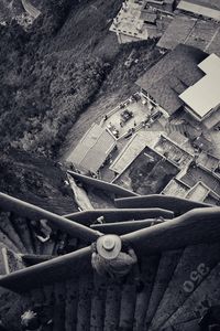 High angle view of built structure