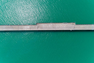 High angle view of swimming pool by sea