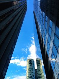 Low angle view of modern building against sky