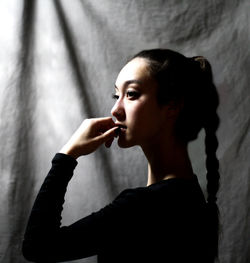 Close-up portrait of young woman
