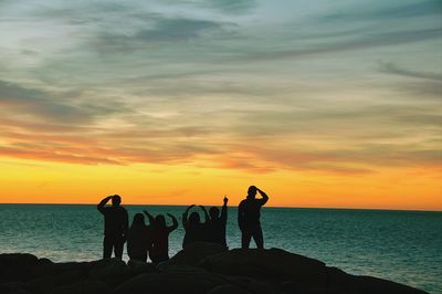 Scenic view of sea at sunset