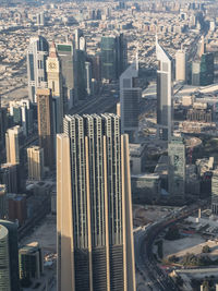 High angle view of buildings in city