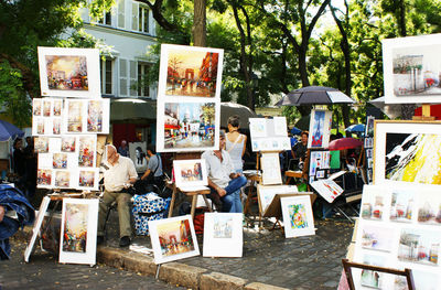 High angle view of various for sale at market