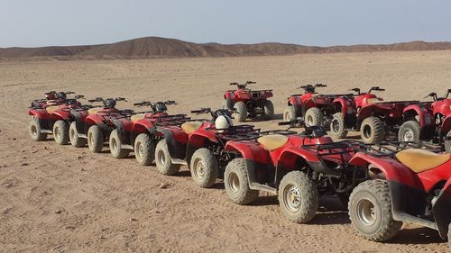 Panoramic view of people on sand