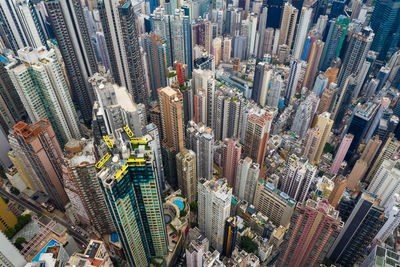 Aerial view of modern buildings in city