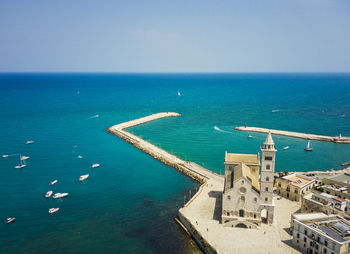 High angle view of sea against sky