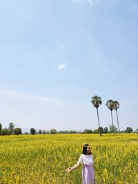 Person standing in field