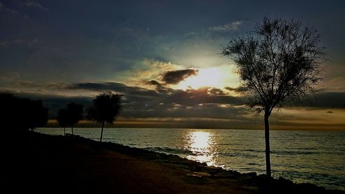 Scenic view of sunset over river