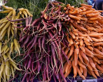 Fresh vegetables for sale at market stall