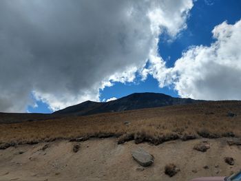 Scenic view of arid landscape against sky