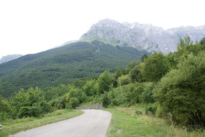 Scenic view of mountains against clear sky