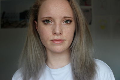 Close-up portrait of a beautiful young woman