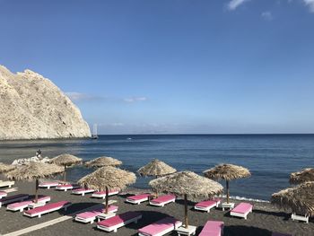 Panoramic view of sea against sky at black  sand beach