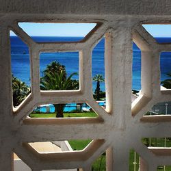 Low angle view of built structure against blue sky