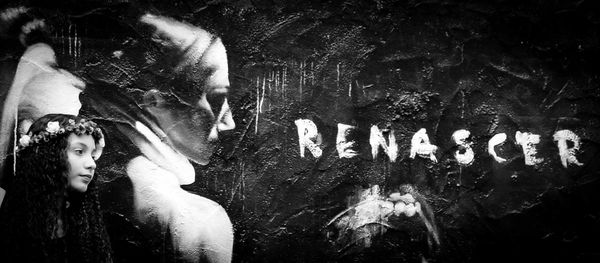 Close-up of woman standing in pond