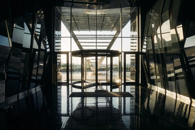 Reflection of built structure in water