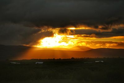 Dramatic sky over landscape