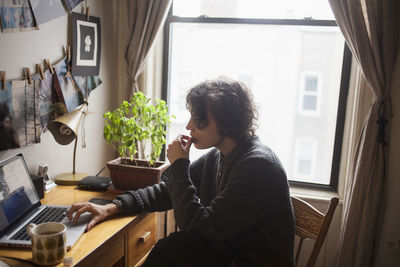 Young woman using a laptop