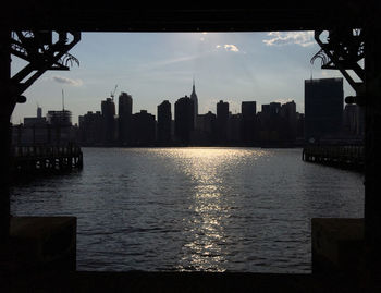 City skyline with waterfront