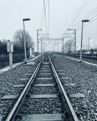 Railroad tracks against sky