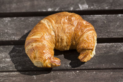 Close-up of bread on wood