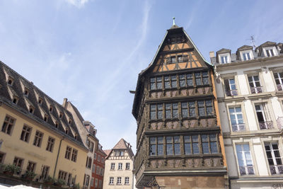 Low angle view of buildings against sky