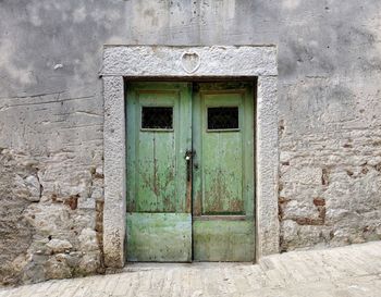 Closed door of old building