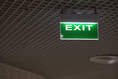 Close-up of illuminated information sign