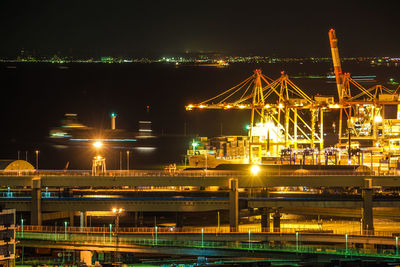 Illuminated city at night