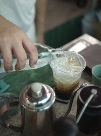 Homemade cold dirty cola soda , thai street food