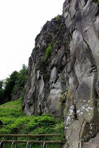 Rock formation against clear sky