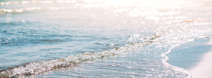 Close-up of wave on beach