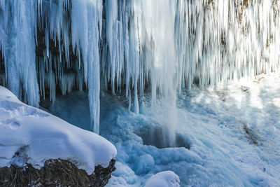 Close-up of frozen water