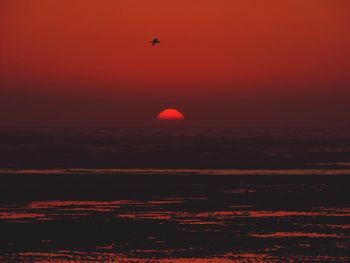 Scenic view of sea at sunset
