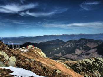 Scenic view of mountains against sky