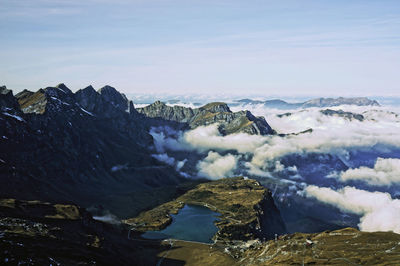 Scenic view of mountains against sky