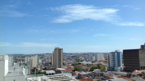 High angle view of cityscape against sky