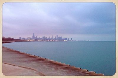 View of sea against cloudy sky