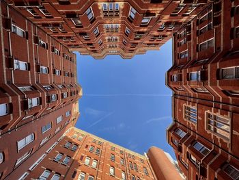 Low angle view of buildings against clear sky